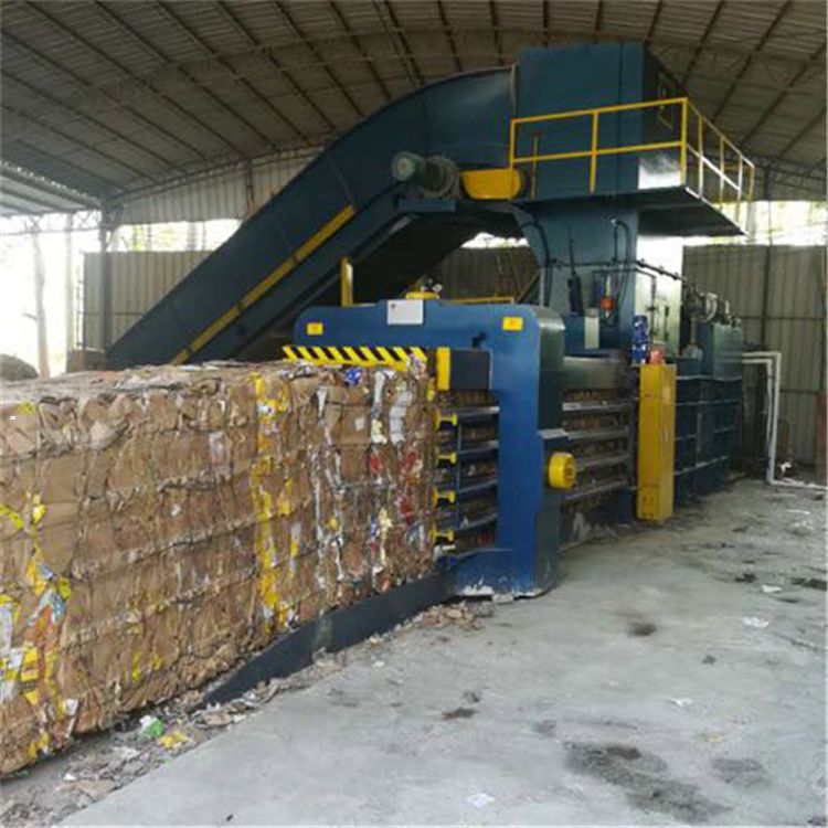 大型废纸打捆_卧式150吨废纸打包机_环保废纸打包机
