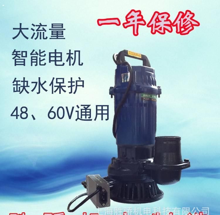 大三寸大流量农用抽水灌溉48v60v通用直流潜水泵电瓶车取电