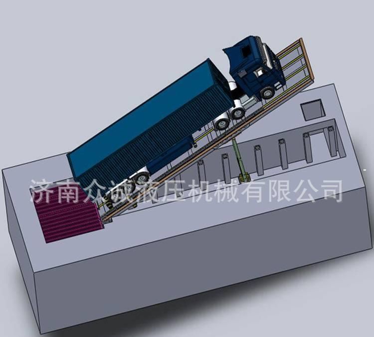 厂家直销 卸车自动翻板 液压翻板后翻卸车机 液压翻板