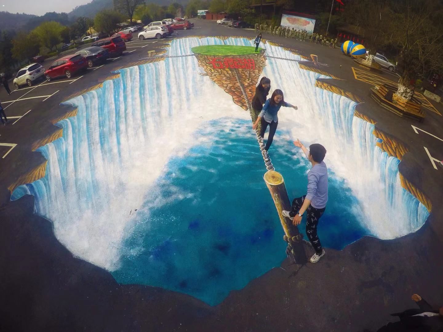 萌宠馆3d画3d壁画室外墙画马路涂鸦地面手绘画停车场彩绘海洋馆墙绘