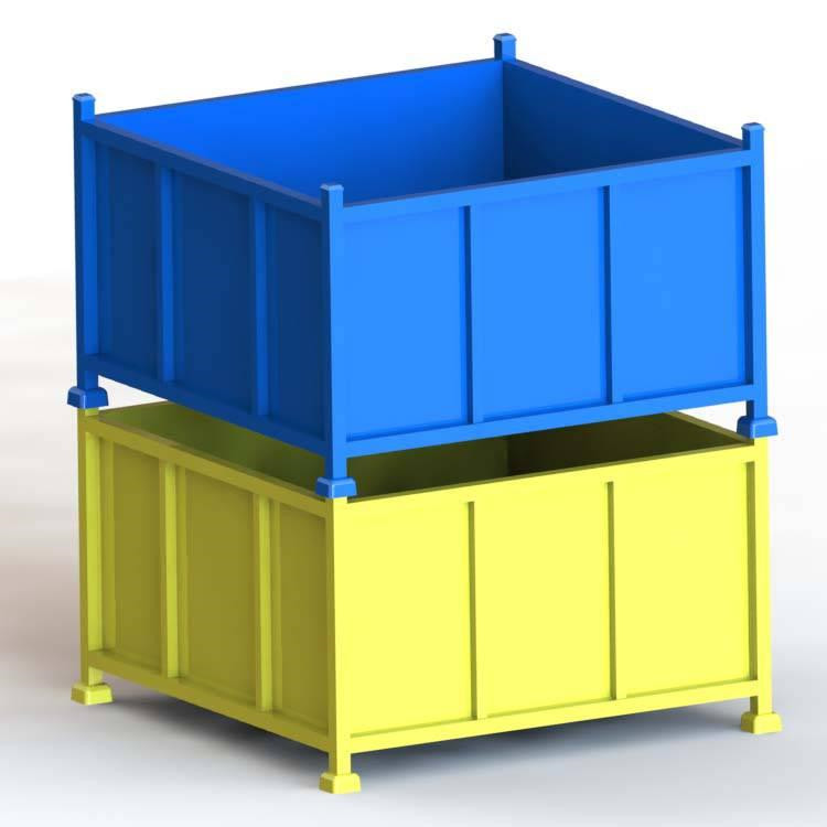 折叠式金属料箱 钢制物料箱 金属料箱 折叠式料箱 仓储货架厂 可折叠周转箱