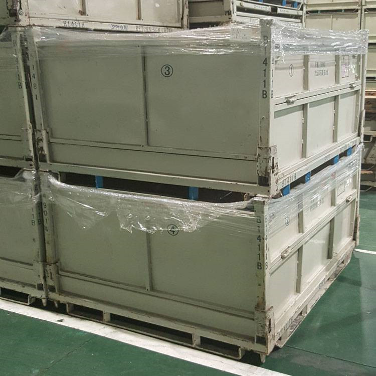 网格料箱 厂家生产 带脚轮周转箱 带盖子网格仓储笼 金属料箱 折叠式镀锌周转箱 折叠式金属料箱