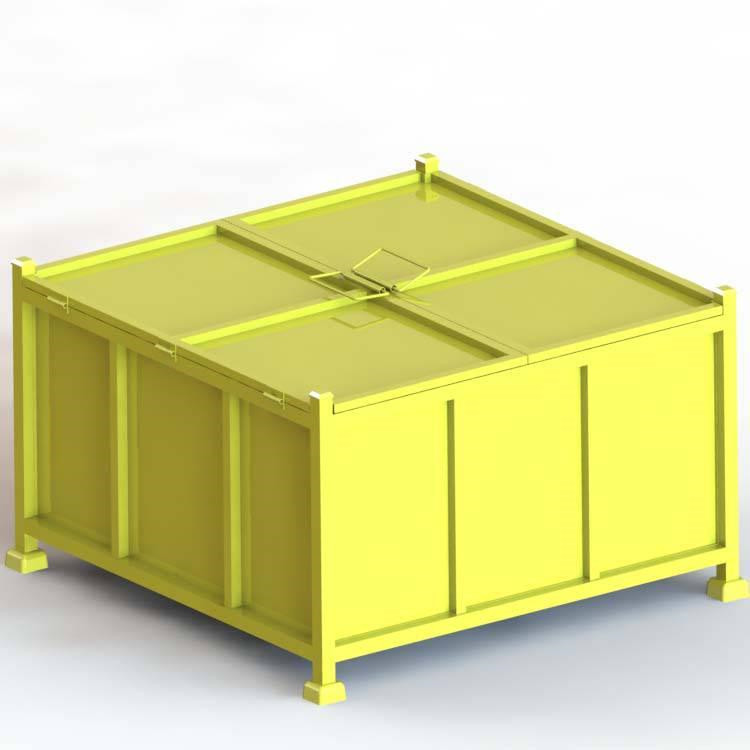 折叠式金属料箱 折叠料架 金属周转箱定制 仓储设备定制专家 钢制金属料箱