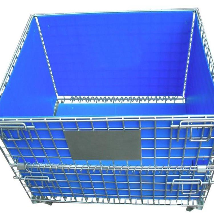 煙臺(tái)折疊式金屬料箱 金屬料箱 鋼制料箱 定制波紋板托盤(pán)圍欄箱 金屬托盤(pán) 固定式金屬箱 濰坊網(wǎng)格料箱