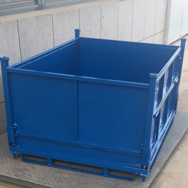 濟南網格料箱 金屬料箱 鍍鋅噴塑倉儲籠 堆疊周轉箱 山東金屬料箱