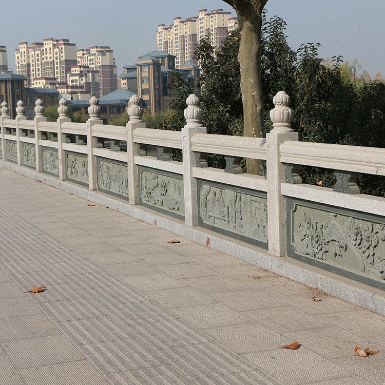 供应阳台石栏杆 花岗岩石栏杆 石围栏 厂家加工河道石护栏-石雕|雕刻