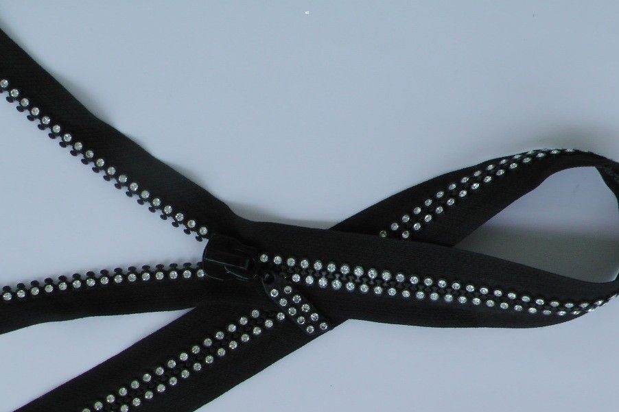 10双排钻石拉链精品彩色装饰用钻石拉链 专业订制