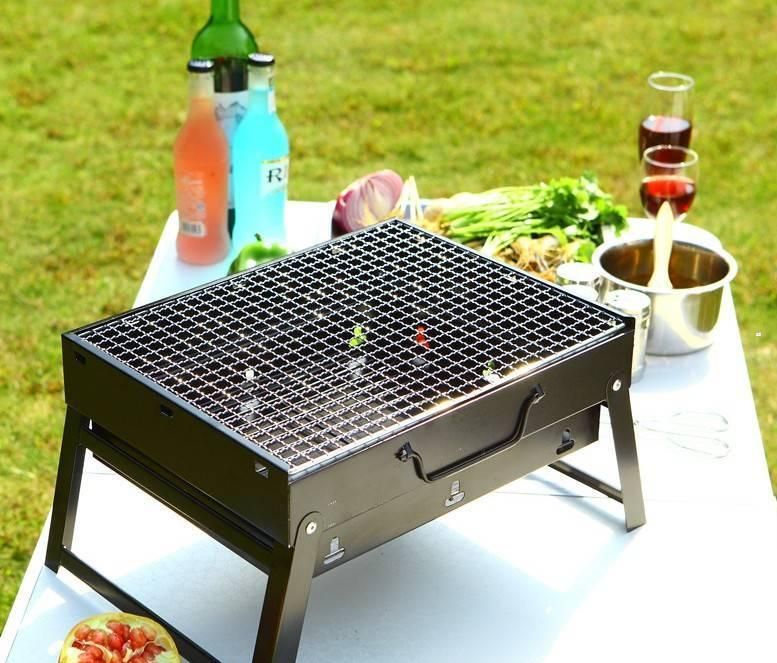 厂家直销黑钢小号手提炉户外家用烧烤炉便携式烧烤炉厂家bbq