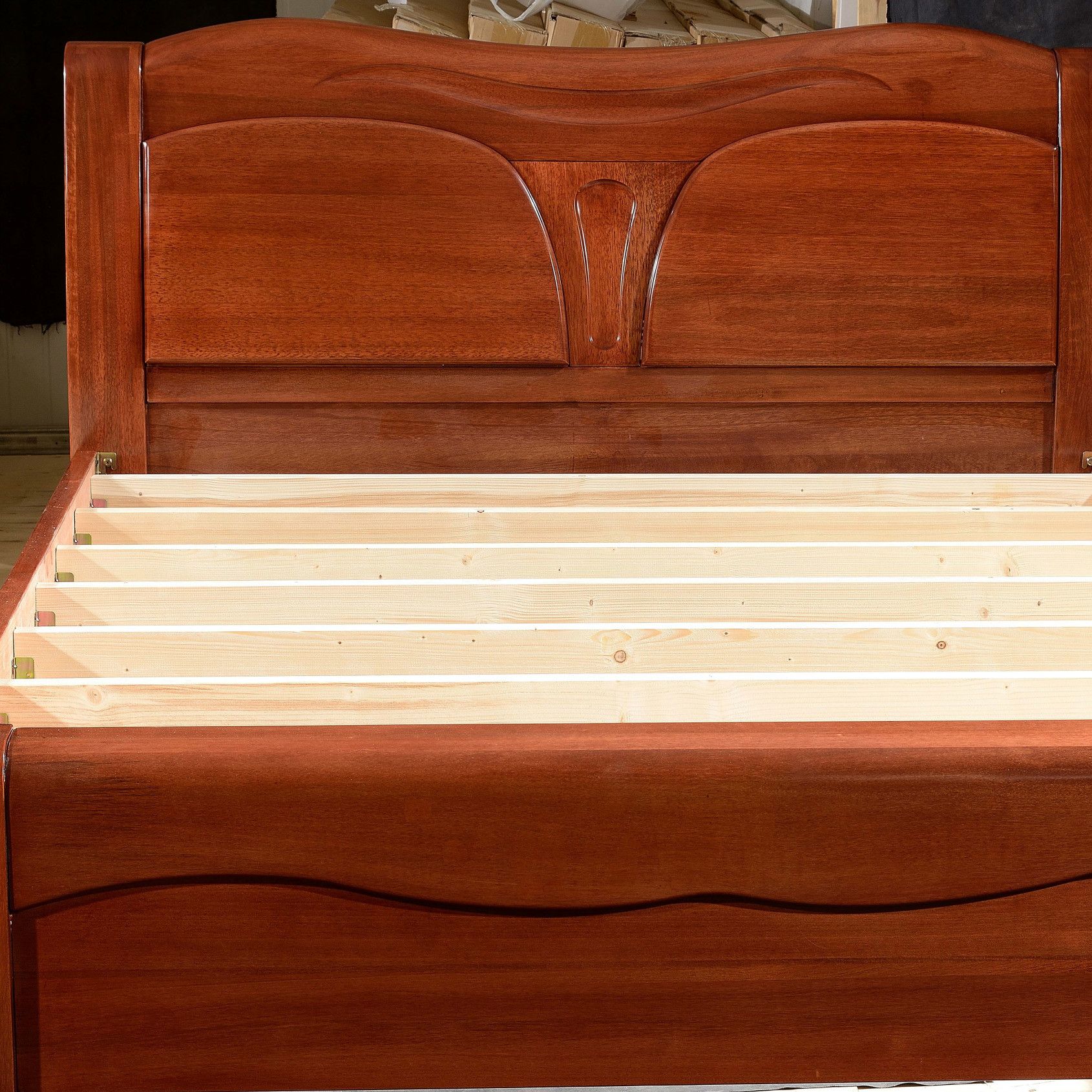 厂家直销双人橡木床1.8米/1.5米 全实木床仿古雕花新款厂家