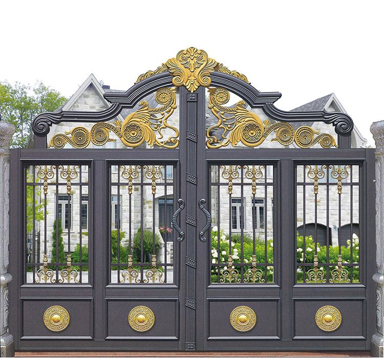 庭院别墅铝艺大门定制 欧式复古风格铝合金大门订做