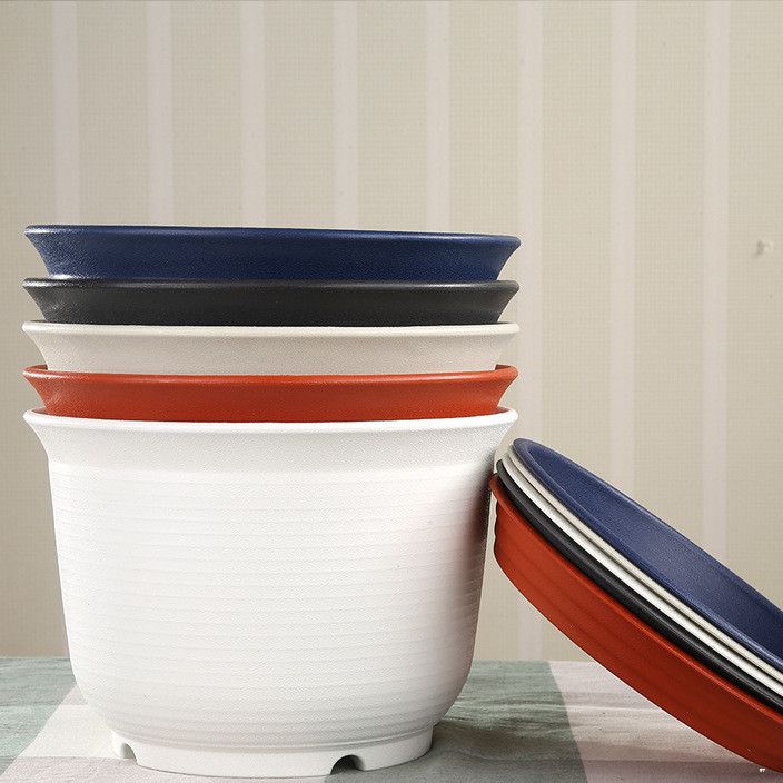 塑料花盆 圆形大号仿陶瓷加厚室内彩色特大绿萝多肉盆栽树脂花盆
