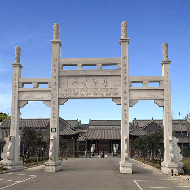石雕牌楼大型定制厂家 花岗岩石牌坊 款式多样